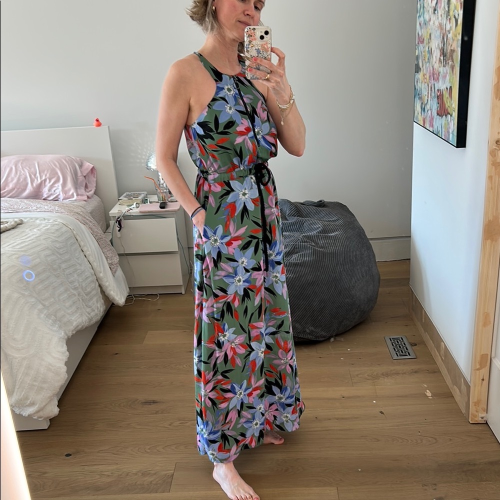 GUESS Floral Maxi Dress with Belt